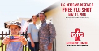Free Flu Shots For Veterans In Honor of Veterans Day at AFC Urgent Care West Hartford