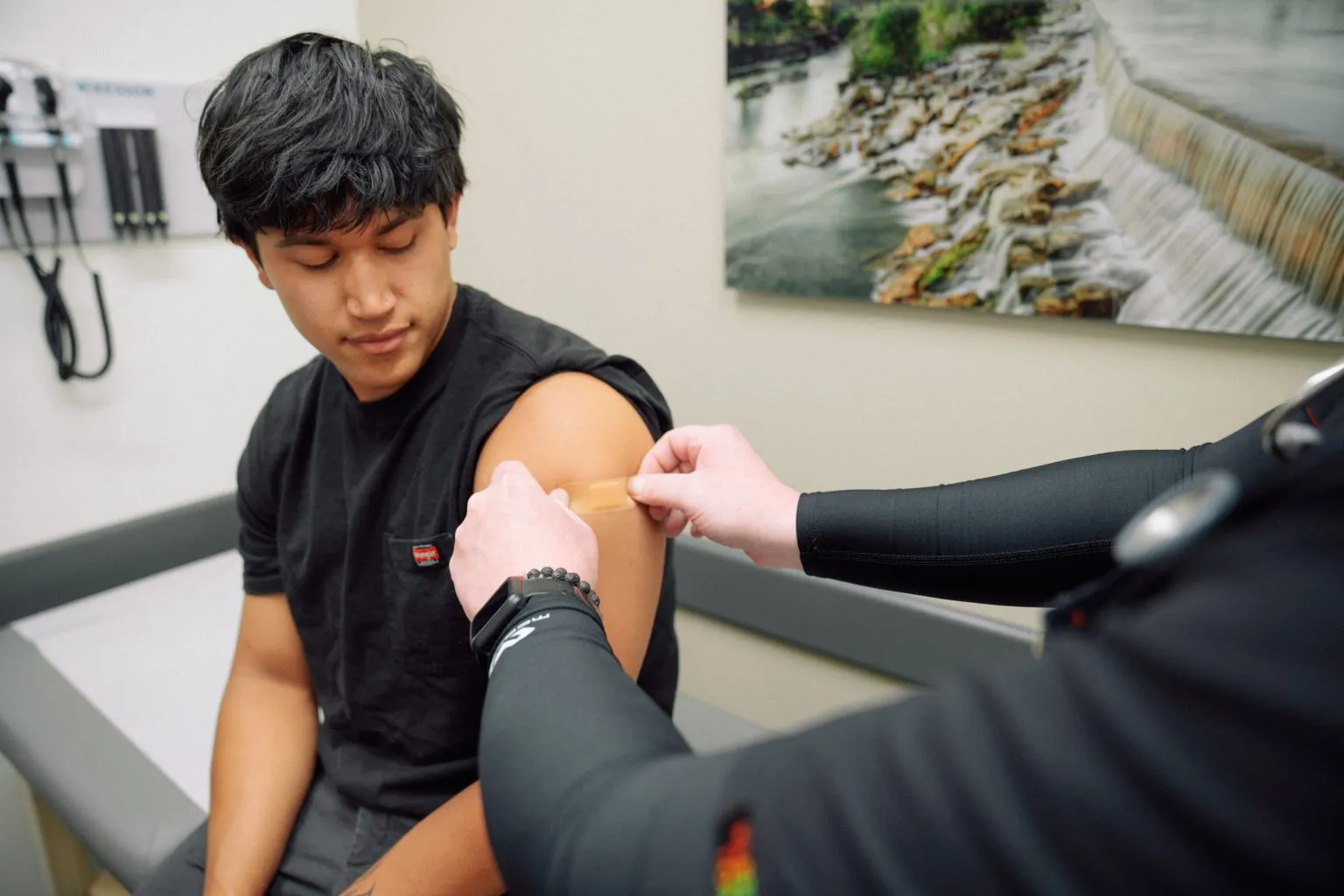 Patient getting flu shot vaccine at AFC Fort Collins