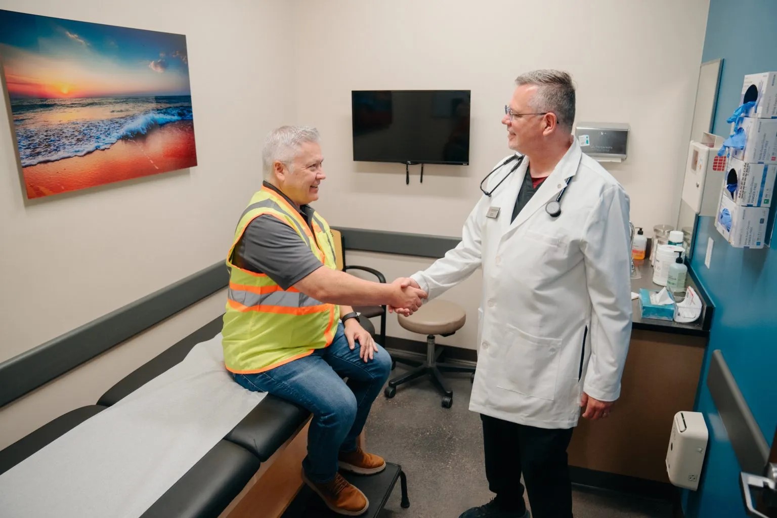 Employee visiting AFC Fort Collins for occupational health services