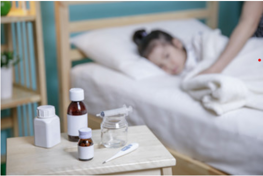 A young girl receiving care for flu or  RSV symptoms at AFC Urgent Care Saugus during flu season.